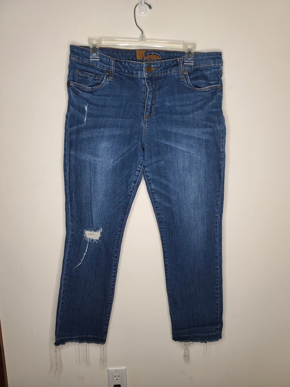 KUT from the Kloth distressed crop denim jeans with raw hem - 12